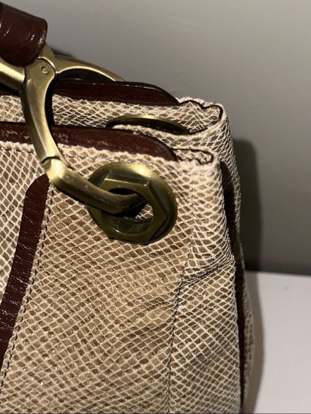 OrYANY Bette Embossed Python Leather Bag. Dust bag included NWOT - Picture 3 of 11
